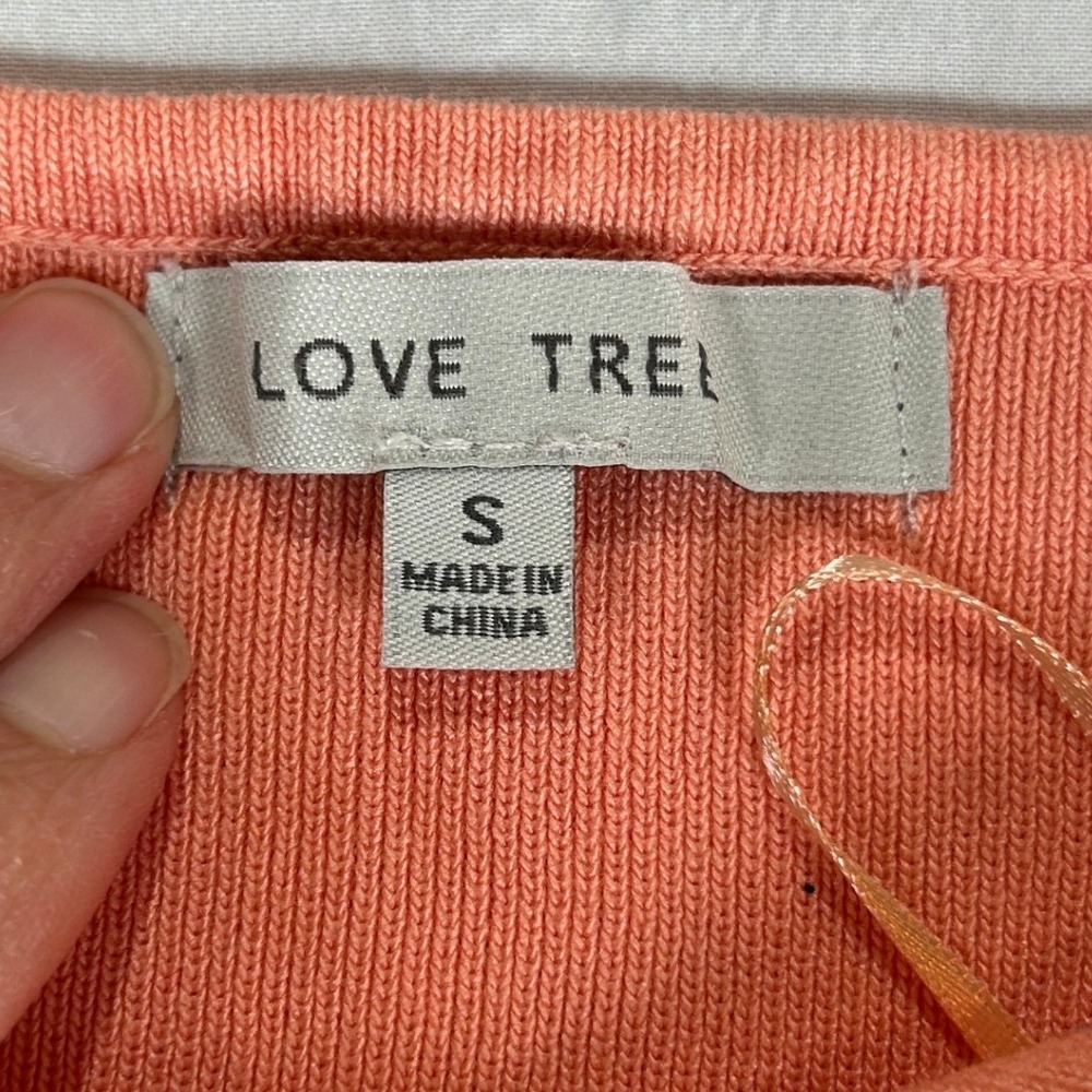 Love Tree Peach Ribbed Bodycon Cami Dress Small V-Neck Twist Front Side Ties - Picture 4 of 8
